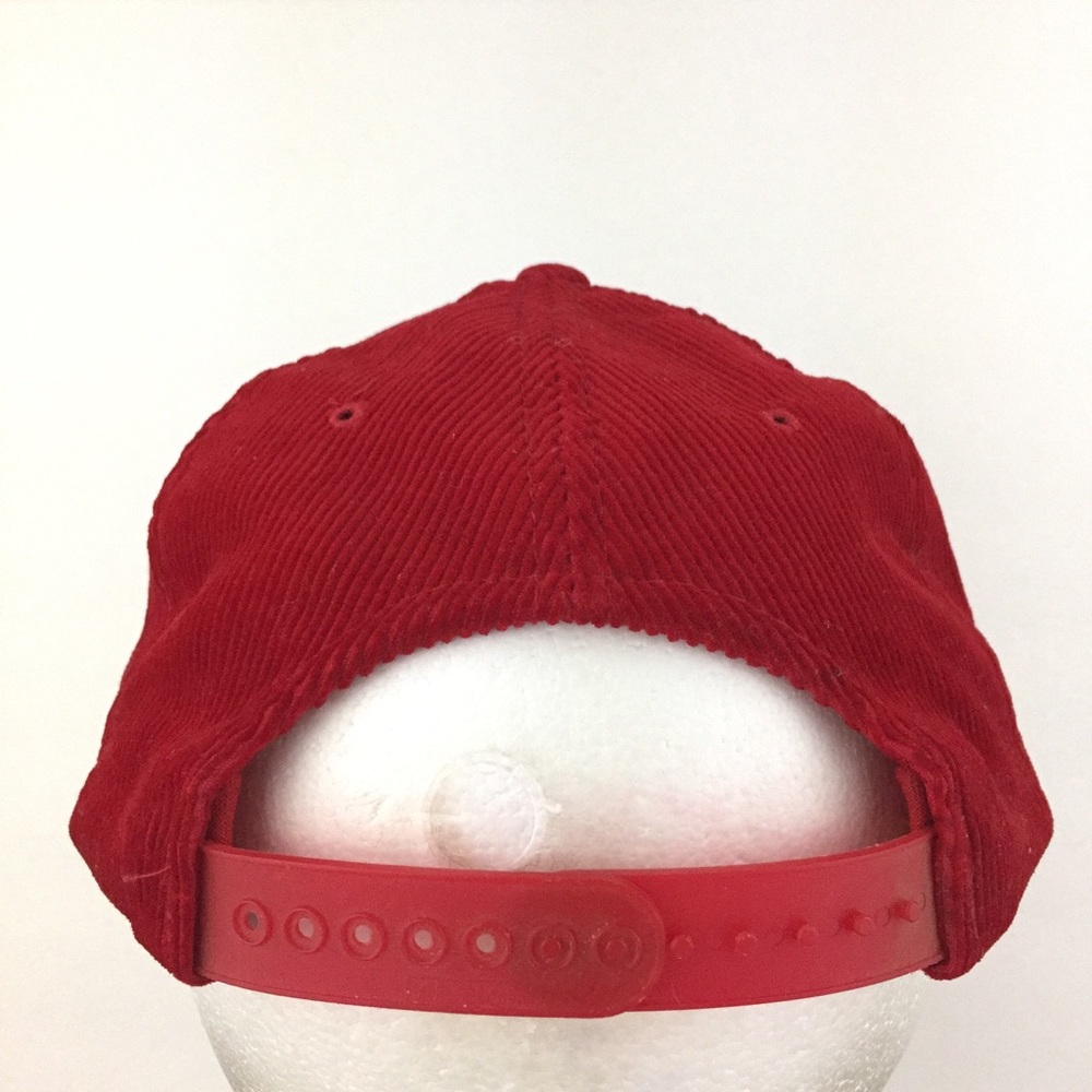 Vtg Enjoy Coca Cola Corduroy Hat Logo Coke Soda Snap Back Baseball Trucker Cap - Picture 6 of 9